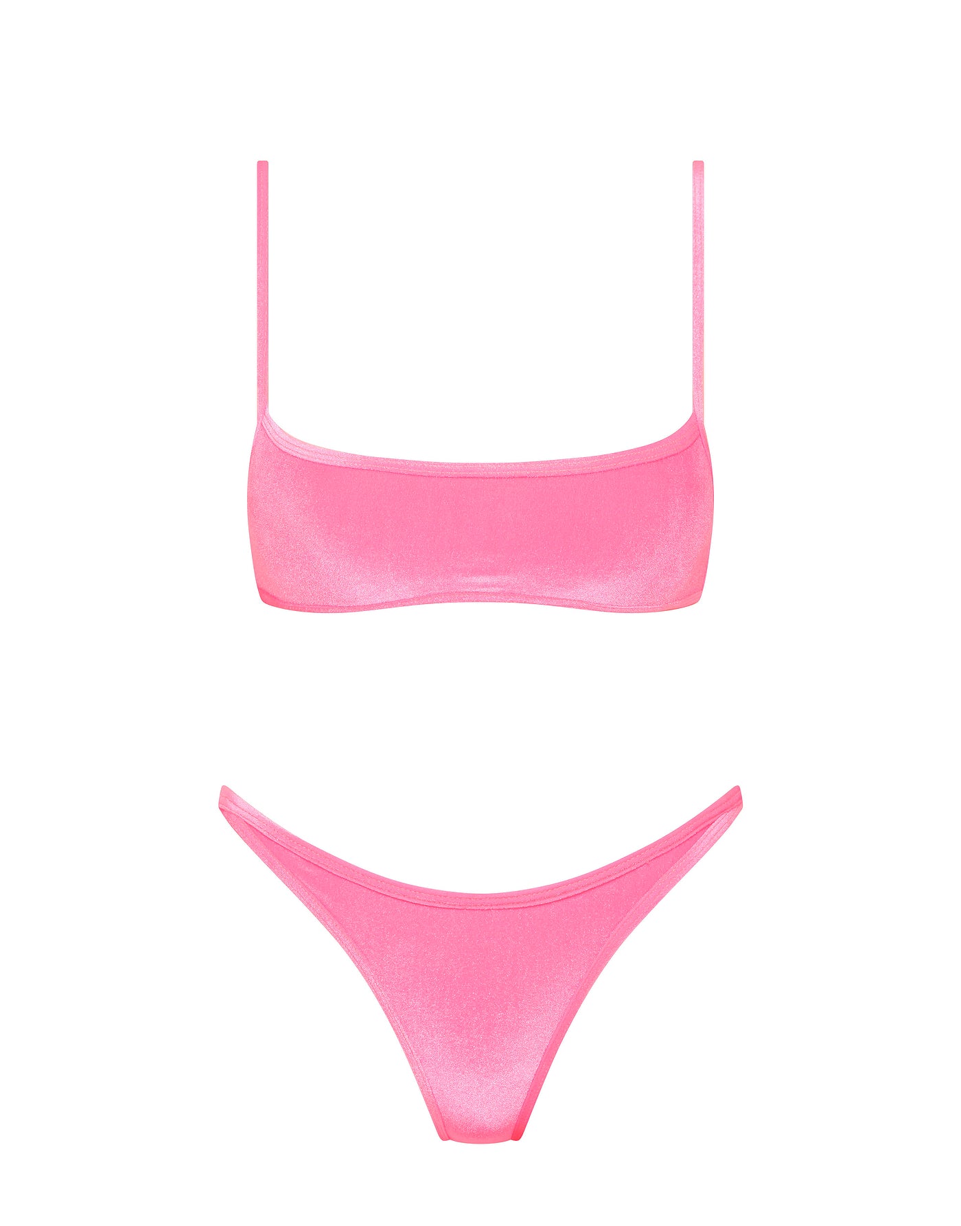 MIMA - PINK CANDY VELVET Crop Bikini Set