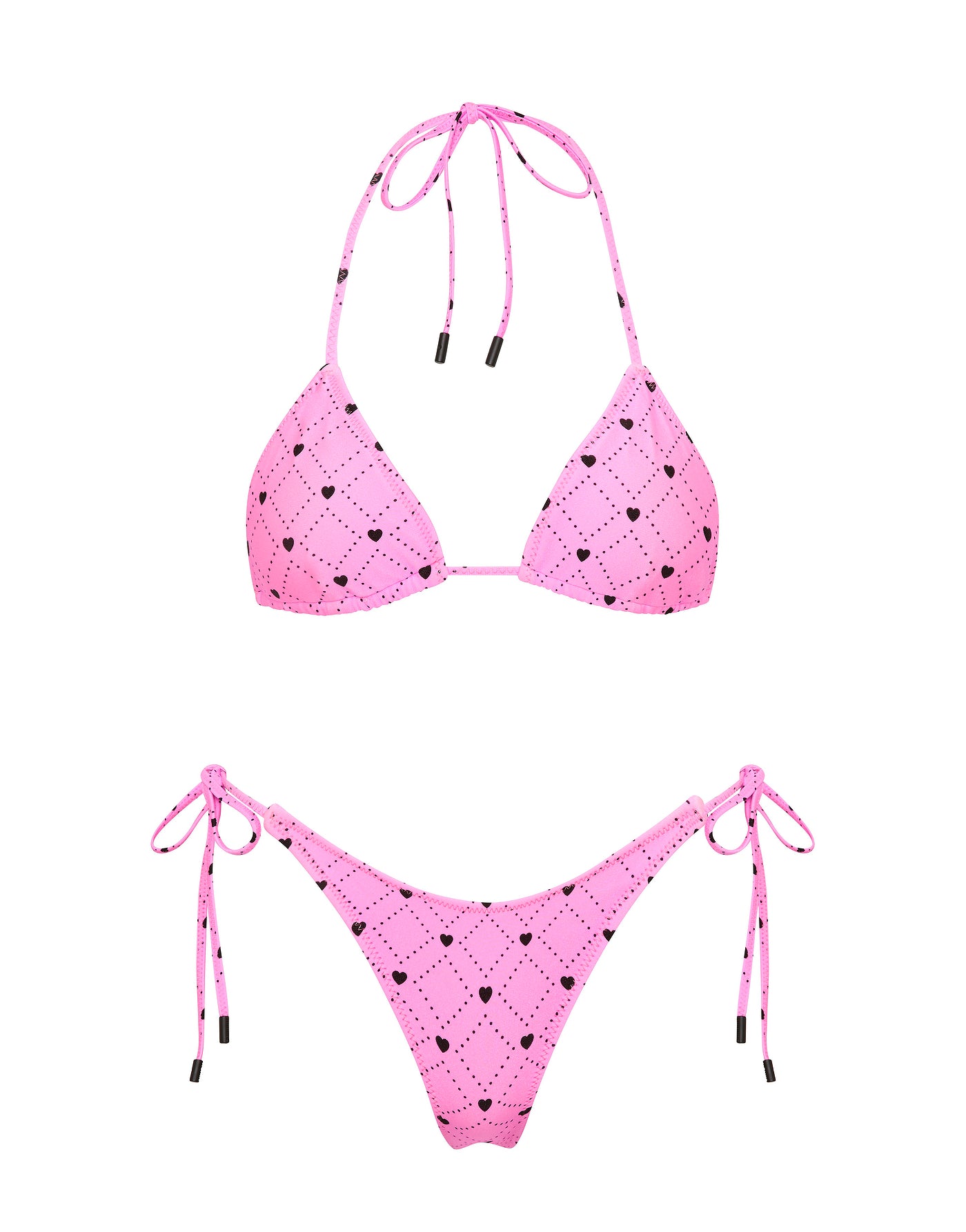 VINCA - CASSI Pink Heart Triangle Bikini Set